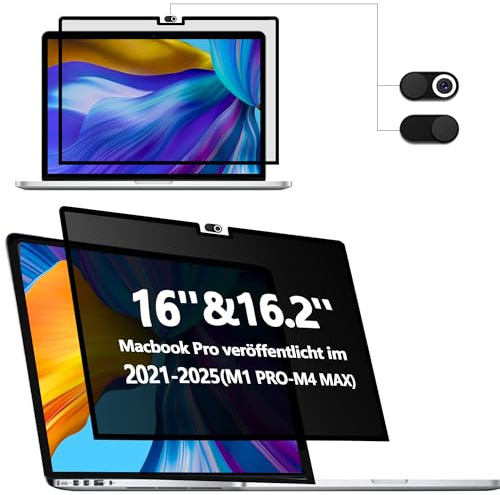 Filtre de confidentialité pour MacBook Pro 16, facile à installer et à enlever, anti-lumière bleue, film de confidentialité pour ordinateur portable MacBook Pro 16