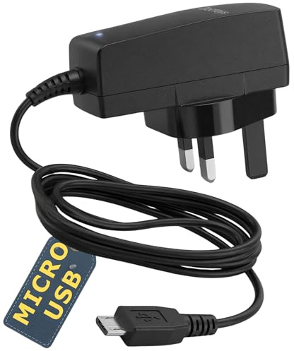 Micro USB Plug UK - Micro USB Charger - 5V 1Amp Adapter - Universal Mobile Phone Charger Cable - Compatible With Samsung Nokia BlackBerry HTC LG Google Nexus Smartphones Tablet - By Electoys