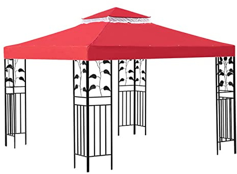 Toldo Pergola Recambio 3 X 3 M, Techo De Repuesto para Cenador De Jardín, Cubierta De Repuesto Doble con Techo De Chimenea (Color : Red)