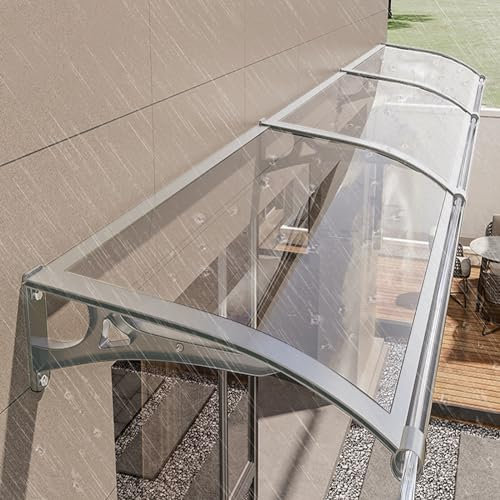 Exterior modern overhang awning for windows,front door awnings,awning for door entrance with Aluminum Bracket,polycarbonate awning & canopies,with rain gutters,rain snow UV Protection. ( Size : L60*W1