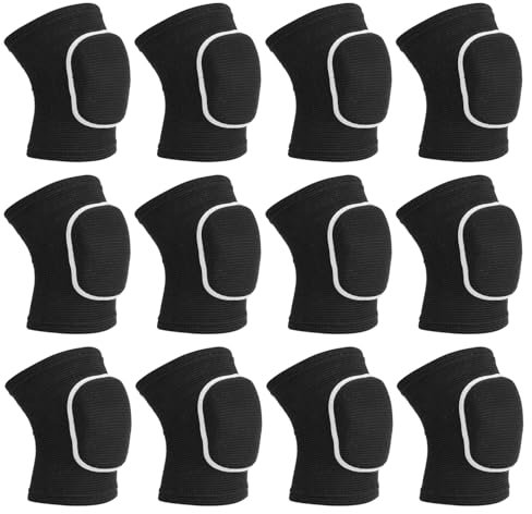 PATIKIL Paracolpi per Ginocchia Protettivi, 6 Paia Paracolpi per Ginocchia Spugna Traspirante Paracolpi per Ballo per Donne Uomini Calcio Pallacanestro Allenamento, Nero Bianco