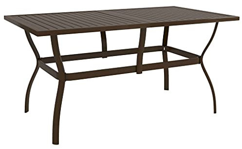 HEFZGDB Gartentisch Braun 140x80x72 cm Stahl Campingtisch Gartentisch Balkontisch Geeignet für Gärten, Terrassen, Decks.