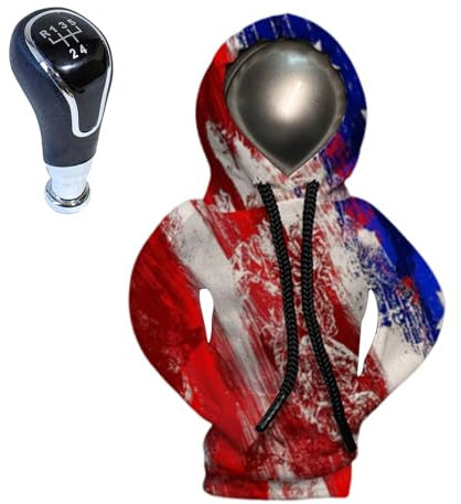 Auto-Schalthebel-Hoodie, lustige Auto-Schalthebelabdeckungen | Auto Gear Cover Hoodie - Lustiger patriotischer Flaggen-Pullover-Hoodie für Gangschaltung, Sweatshirt Auto-Schaltknauf-Abdeckung, leuchte