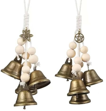 WUERKIYA Carrillón de Viento Exterior - Campanas de Viento Artesanales y Armoniosas con Toques Místicos y Espirituales - El Mejor Carillón para Interiores y Exteriores