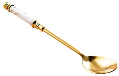 GEK208130 Cucharillas Cafe Juego de 2 cucharas de café expreso, cucharas de café pequeñas de Acero Inoxidable, cucharas Demitasse de 5,7 Pulgadas for té, Postre, Aperitivo Cucharas(Blanco)