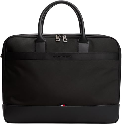 Tommy Hilfiger Herren Laptoptasche Nylon Travel mit Tragegriffen, Schwarz (Black), Einheitsgröße