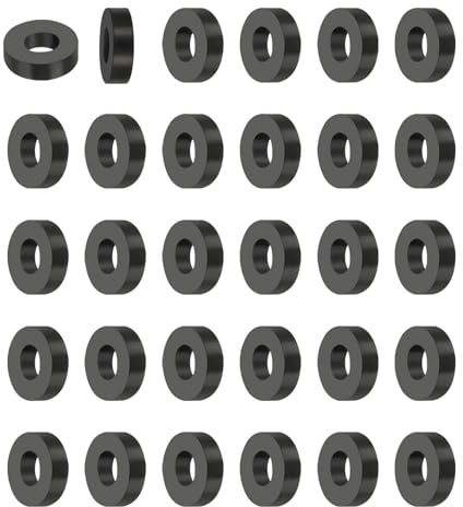 PATIKIL Entretoise en Caoutchouc Polyvalente, 50 Pièces 0,3ID x 0,8OD x 0,2T Rondelles d'Isolation Anti-Vibrations en Néoprène pour Boulons HVAC Accessoires de Voiture