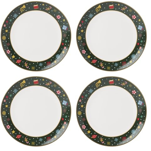 Lenox Nutcracker Ballet Collection, Porcelain Dinnerware and Serveware, Dinner Plates, Set of 4