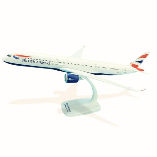 AeroClix British Airways modell plan Airbus A350-1000 med G-XWBS registrering i 1/200 skala, 37 cm lång plastmodellplan