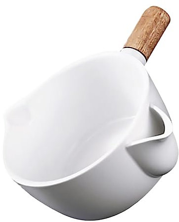 Warmhm Séparateur de Soupe ’Huile, Bol Cuisine en Céramique et Bois, Poignée Antidérapante, pour Maison et Restaurant