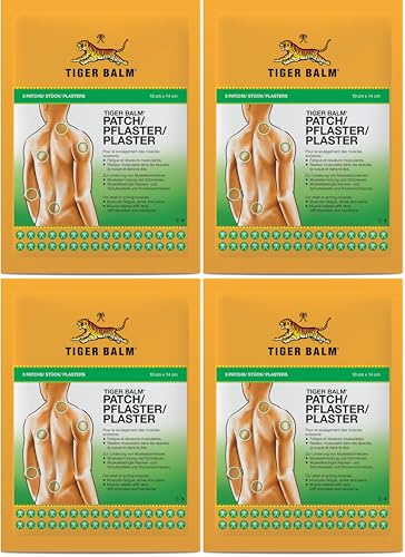 Tiger Balm - Patch BAUME DU TIGRE - Soulage les douleurs musculaires - 3 patchs + 3 feuilles ahésives (Lot de 4)