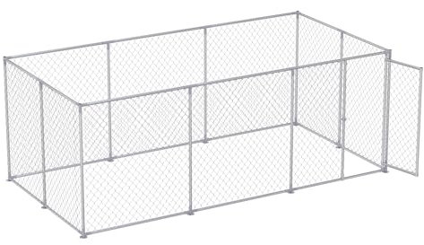 VANCHEMO Hundezwinger Outdoor Freilaufgehege Hundekäfig Groß Hundehaus Tierlaufstall Hundebox Verzinkter Hundehütte mit Schloss für Haustierkäfig (Rechteck, 400x200x150cm)