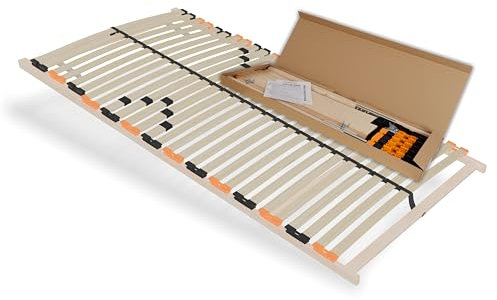 Schlaftroll Lattenrost 140x200 cm - Kopfteil verstellbar, 7-Zonen Lattenrost mit 28 flexiblen Latten, geeignet für alle Matratzentypen