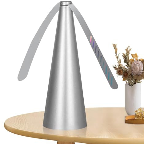 Fly Repellent Fan, Portable Table Fly Fan Keep Flies Bugs Away from your Food, Fly Fans Perfect for Outdoors, Indoors, Dining, Barbecues and Picnics (Silver)