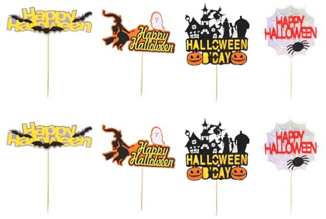 Adornos Para Magdalenas Con Temática De Halloween Espíritu Bruja Arañas Murciélago Calabazas Castillos Decoración Espeluznante Golosinas Fiesta Adornos Tartas Fiesta