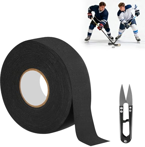 APXEL Nastro per Hockey, Grip-Tape, Tape Sportivo Anti-Scivolo E Auto-Adesivo Porta 1 Paio di Forbici, per Tennis, Calisthenics, Fitness, Tennis, Hockey, Impugnature da Golf E così Via-25m