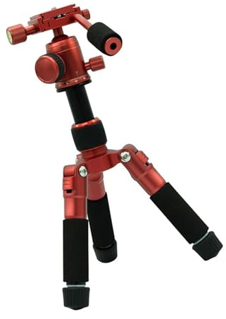 Trípode pequeño de 5 secciones, rotación de 360 grados, aluminio ligero para cámaras réflex digitales, videocámaras, soporte de conexión, trípode ligero para cámara