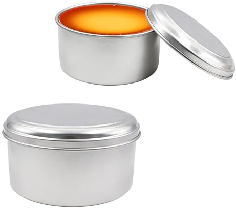 Juego de 2 cajas redondas de aluminio con tapas, grandes y pequeñas, recipientes para hornear y almacenamiento para tartas, postres y almacenamiento de alimentos