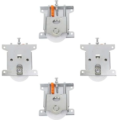 HAMPPLIES 4 Piezas Rodillos Corredizos Metálicos para Puertas de Armario, Cojinetes de Bolas para Movimiento, Soporte de Carga Pesada, Kit de Ruedas para Puertas Corredizas de