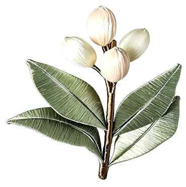 Brosche Damen Blumen Brosche, Elegante Magnolie Anstecknadel für Kleidung, Vintage Blüten Broschennadel Schmuck Pin, Dekorativer Anstecker für Damen Jacke Kleid Schal Tasche