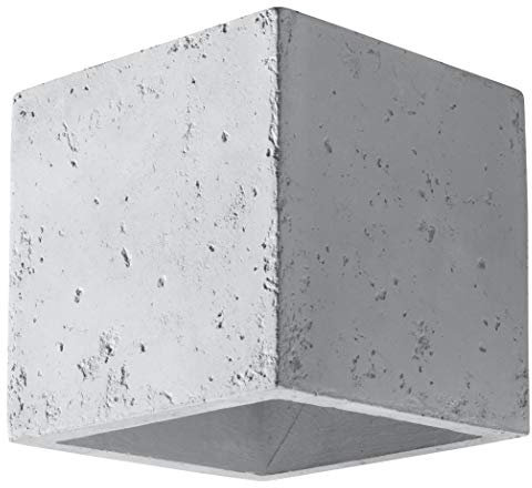 SOLLUX lighting Wandleuchte Innen Wandlampe Beton 1 Flammig Grau QUAD