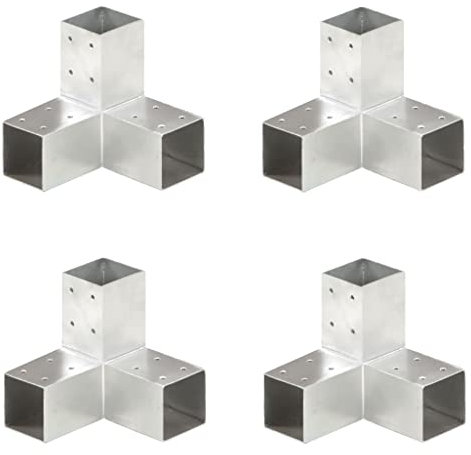 vidaXL 4x Conectores de Postes en Y Soporte Jardín Patio al Aire Libre Estacas Exterior Valla Cerca Separador Metal Galvanizado 71x71mm