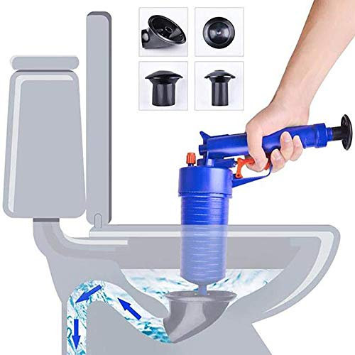CZ-XING - Pompa di scarico a pressione per tubi, strumenti per dragaggio, per la pulizia di scarico ad alta pressione, per bagno, WC, per la casa, lavandino, vasca da bagno, suite con 4 ventose