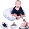 ZK ZuresKa Cojin Lactancia Bebe. Cojín Bebé Embarazada con Funda Desenfundable y Lavable. Multiusos Maternidad. (Gris Luna)