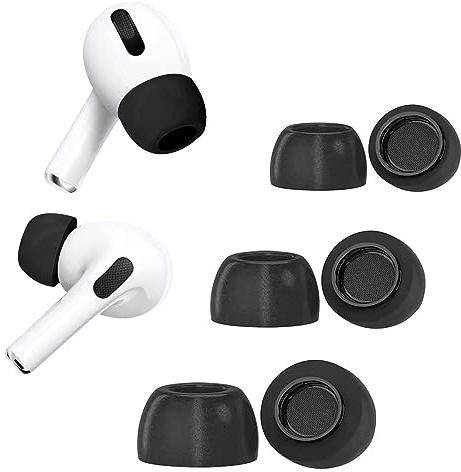 Ersatz-Ohrstöpsel für Airpods Pro mit Loch zur Geräuschreduzierung, Upgraded 3 Paar weiche Memory-Foma-Ohrstöpsel für AirPods Pro geeignet zum Aufladen (S/M/L, Schwarz)