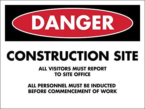 Gefahrenbericht Baustelle Warnschild Zinnschild Metall Wanddekoration Sicherheitsmarkierung Für Draußen Innen 20X30cm