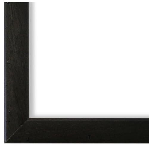 Bilderrahmen Schwarz DIN A3 30x42 cm - mit Museumsglas (entspiegelt) Echt-Glas 70% UV-Schutz Echtholz Rahmen - Shabby Vintage Munich