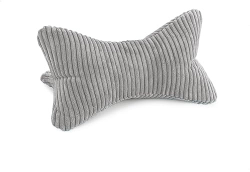 Bookiepad Leseknochen, Nackenrolle Cozy Shara, im Cord Design, ergonomische Form für Nacken- oder Lendenstütze, 42 x 22 cm, Flexible Stütze für Bücher, E-Books oder Tablets (Farbe Grau)