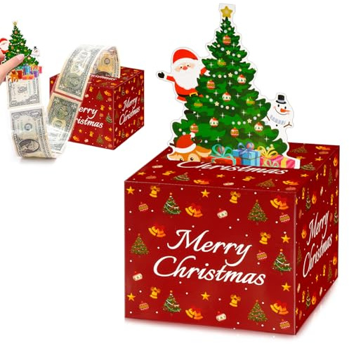 BOFUNX Weihnachten Überraschungsboxen Kinder Geldgeschenk Box Pop Up Überraschungsbox Geschenkbox Surprise Box für Weihnachten Kinder Freunde Familie