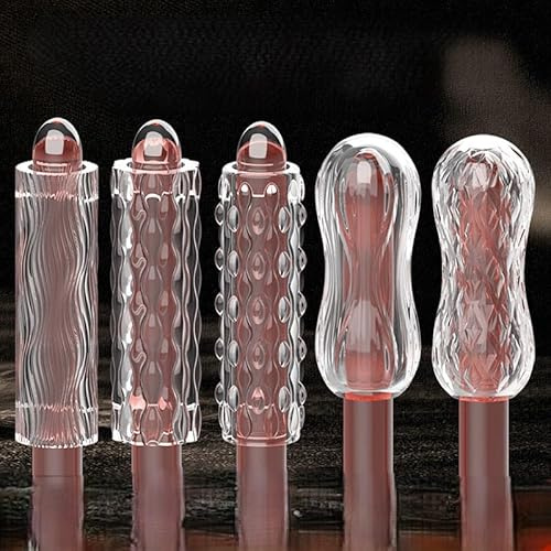 Thlsexy 2er Realistischer Masturbator Aircraft Cup für Männer mit 3D-Vagina-Liebestunnel transparent manueller Masturbator Trainingsgerät Oralsex Dual-Channel-Penis-Trainingsgerät