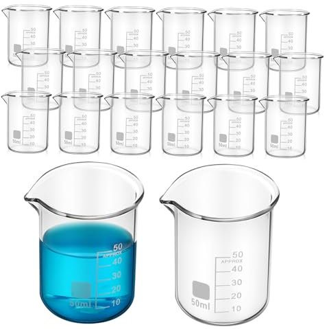 COLLBATH 20piezas De Vidrio Transparente Probeta Graduada Para Experimentos Científicos Cristalería De Resistente Al Calor