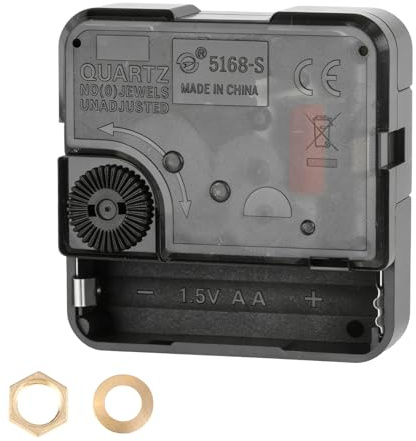 Quartz Clock Movement Replacement DIY Clock Mechanisms Battery Powered Silent Quartz Mechanism Kit for Wall Clocks Motor Replacement Repair Part Accessory for Home Office 5.6cm*5.6cm*1.6cm Black