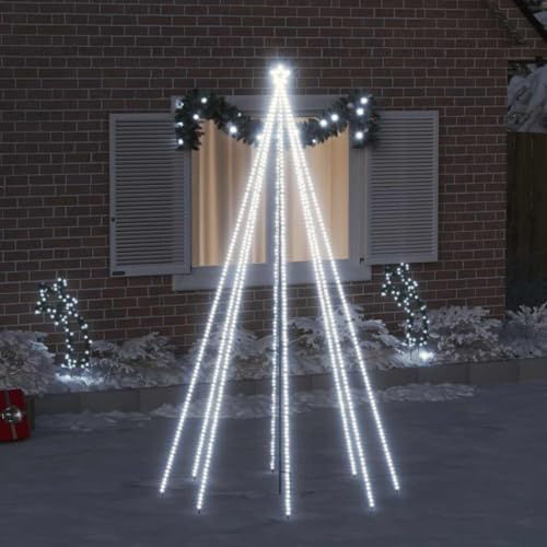 sephironlbb Guirnalda de luces para árbol de Navidad, 400 ledes, color blanco frío, con estrella, 2,5 m, para interior y exterior, IP44, resistente al agua, con cable de extensión y soporte, adornado
