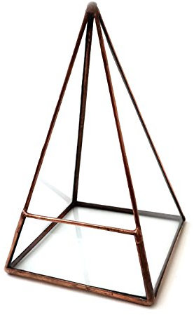 Pyramid Terrarium/Geometric Glass Plant Pot/Modern Planter/Handmade in England (Large, Rustic Copper)