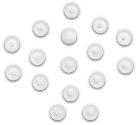 100 Abdeckkappen für Torx-Schrauben - Torx Schraubenabdeckung aus Kunststoff in verschiedenen Größen (TX 20, Weiß)