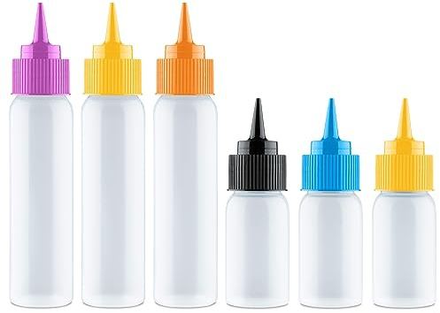 Free Hand Writer Bottles - 6 Easy Small Squeeze Bottles - 3 Each (1 and 2 Ounce) - Cookie Cutters, Cake and Baking Decoration, Food Coloring & Royal Icing Supplies for Writing (6 bottles)