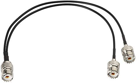 Superbat SO-239 Splitter Cable 12 Inch RG174 SO239 to Dual SO239 Cable | Low Loss Coax Splitter for HAM Radio CB Radio Antenna Analyzer Dummy Load SWR Meter