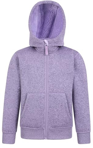 Mountain Warehouse Nevis Kids Full Zip Hoodie | Boys & Girls Warm Thermal Soft Wool Fur Lined Jumper with Adjustable Hood & Zipped Pockets for Storage, For Layering & Winter