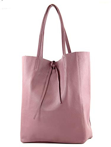 modamoda de T163 Damen Leder Shopper Schultertasche, handmade in Italy