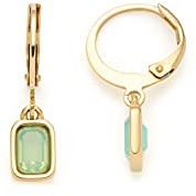 JEWELS BY LEONARDO Ohrhänger Ciao Sofia 1 Paar • Ohr-Ringe aus goldfarbenem Edelstahl • beweglicher mintgrüner Glaskirstall • Schmuck Geschenk für Frauen • 021653