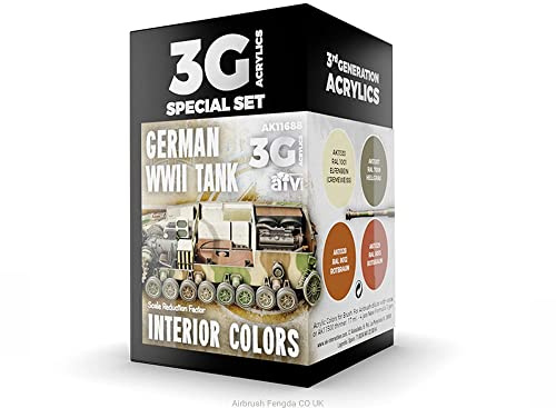 AK Acrylics 3Gen AVF Set AK11688 WWII German Tank Interior Colors (4x17ml)