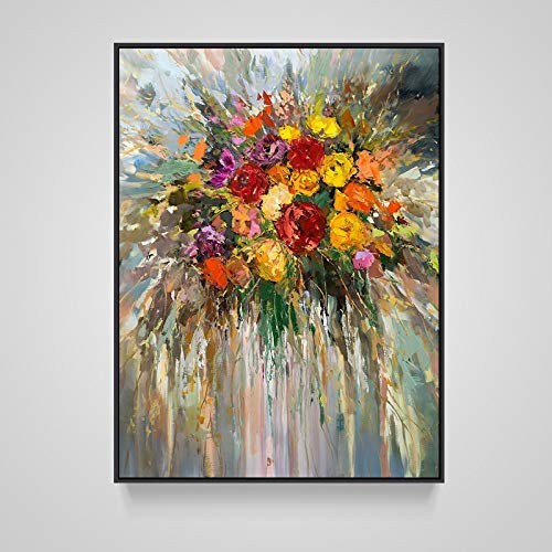 tymhrs Acrylbild,Frische Viele Blumen-Ölgemälde-Abstrakte Nordische Blumen-Leinwandmalerei Hand
