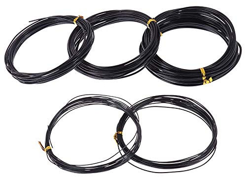 1 Stück insgesamt 5 m (schwarz) Bonsai-Draht, eloxierter Aluminium-Bonsai-Trainingsdraht, 5 Größen (1,0 mm, 1,5 mm, 2,0 mm, 2,5 mm, 3 mm) for Pflanzenformen (Color : 3mm)