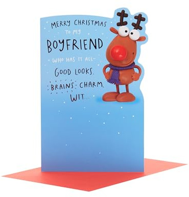 UK Greetings Weihnachtskarte mit Aufschrift Crackers To My Boyfriend
