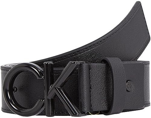 Calvin Klein Herren Gürtel aus Leder, Schwarz (Ck Black), 85 cm