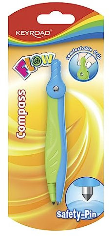 KEYROAD Kunststoff Zirkel Zirkelkasten im Etui Pastell / 1 Stück/Mehrfarbig/Schulzirkel Compass Pencil/Kunststoffkompass/Kunststoffbox/Zirkel ideal für die Schule